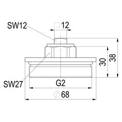 Schlösser Abschlussstopfen links, Wasserzufuhr von rechts, Eingang 2"... SCHLOESSER-0074555000001 4044997161135 (Abb. 1)