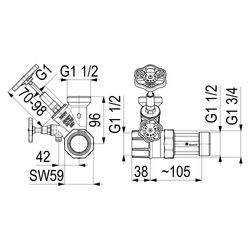 Schlösser Abzweig-T-Ventil, KFR-Ventil mit steigender Spindel, DN 25, Eingang... SCHLOESSER-0076002504001 4044997176733 (Abb. 1)