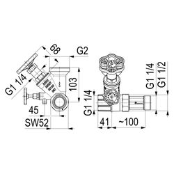 Schlösser Abzweig-T-Ventil, Freistromventil mit nichtsteigender Spindel, DN 3... SCHLOESSER-0077003202001 4044997176771 (Abb. 1)