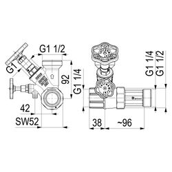 Schlösser Abzweig-T-Ventil KFR, Freistromventil mit nichtsteigender Spindel, ... SCHLOESSER-0078002503001 4044997177068 (Abb. 1)