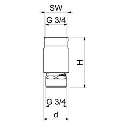 Schlösser Durchfluss-Rohrbelüfter mit Rückflussverhinderer, DN 20, 3/4" IG x ... SCHLOESSER-0081812050001 4044997201930 (Abb. 1)