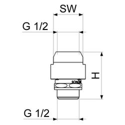Schlösser Durchfluss-Rohrbelüfter ohne Rückflussverhinderer, DN 15, 1/2" IG x... SCHLOESSER-0081911550001 4044997205471 (Abb. 1)