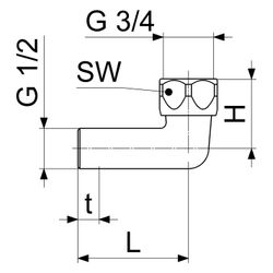 Schlösser Anschlussbogen DN 15, 1/2" AG x 3/4" IG, verchromt... SCHLOESSER-0082001550001 4044997195611 (Abb. 1)