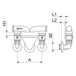 Schlösser Rohrbelüfter Bauform E, 2-fach, Aufputz, 1/2" x 1" x 1/2", verchrom... SCHLOESSER-0082031550001 4044997184233 (Abb. 1)