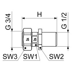 Schlösser Belüfterverschraubung für 8206 und 8208, 1/2" AG x 3/4" IG, Messing... SCHLOESSER-0082061502001 4044997201015 (Abb. 1)