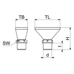 Schlösser Ablauftrichter doppelt, 1" AG, POM Schwarz... SCHLOESSER-0082082000001 4044997201954 (Abb. 1)