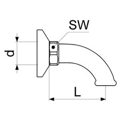 Schlösser Auslaufbogen mit 3/4" AG und Rosette 65mm, verchromt poliert... SCHLOESSER-0082092050001 4044997195659 (Abb. 1)