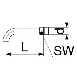 Schlösser Auslaufbogen mit 1/2" AG und Rosette 65mm, verchromt poliert... SCHLOESSER-0082091550001 4044997195642 (Abb. 1)