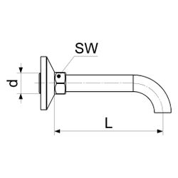 Schlösser Auslaufbogen mit 1/2" AG und Rosette 110mm, verchromt poliert... SCHLOESSER-0082101550001 4044997195666 (Abb. 1)