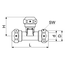 Schlösser T-Stück mit drei Quetschverschraubungen, DN 12, 1/2" x 12mm, verchr... SCHLOESSER-0083811512001 4044997249314 (Abb. 1)