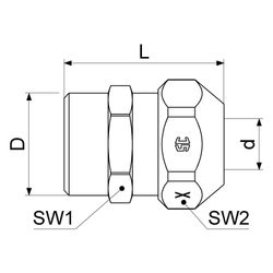 Schlösser Quetschverschraubung auf Nippel mit Außengewinde, DN 10, 1/2" x 1/2... SCHLOESSER-0083871510001 4044997248126 (Abb. 1)