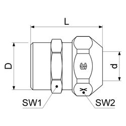 Schlösser Quetschverschraubung auf Nippel mit Außengewinde, DN 15, 1/2" x 1/2... SCHLOESSER-0083871512001 4044997248133 (Abb. 1)