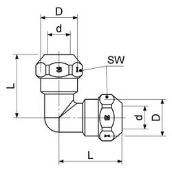 Schlösser Winkel mit 2 Quetschverschraubungen, DN 12, 1/2" x 12mm, verchromt,... SCHLOESSER-0083931250001 4044997248195 (Abb. 1)