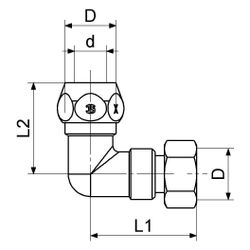 Schlösser Winkel mit 1 Quetschverschraubung und Überwurfmutter, DN 10, 3/8" x... SCHLOESSER-0083951010001 4044997248249 (Abb. 1)