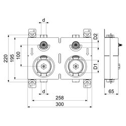 Schlösser Montageblock Duo, M77x1,5, mit Befestigungsmaterial, 3/4" IG, Messi... SCHLOESSER-0099020600001 4044997251010 (Abb. 1)