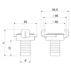 Schlösser Schnellkupplung für Schlauch, DN 20, 3/4", KTW und W270, Messing... SCHLOESSER-GA33002000001 4044997162057 (Abb. 1)