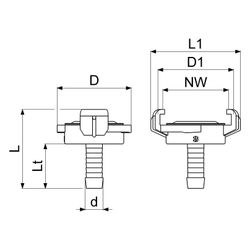Schlösser Schnellkupplung für Schlauch, DN 10, 3/8", KTW und W270, Messing... SCHLOESSER-GA33000000001 4044997162033 (Abb. 1)
