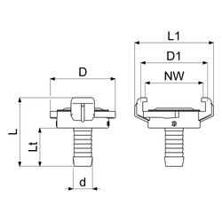 Schlösser Schnellkupplung für Schlauch, DN 15 - 1/2", KTW und W270, Messing, ... SCHLOESSER-GA33071000001 4044997223055 (Abb. 1)