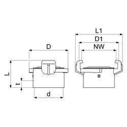 Schlösser Schnellkupplung mit Innengewinde, DN 25, 1", KTW und W270, Messing... SCHLOESSER-GA33103000001 4044997162279 (Abb. 1)