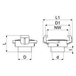 Schlösser Schnellkupplung mit Innengewinde, DN 15, 1/2", KTW und W270, Messin... SCHLOESSER-GA33171000001 4044997213063 (Abb. 1)