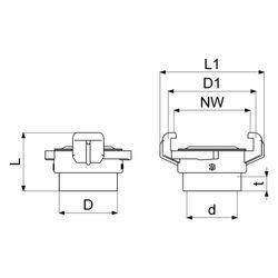 Schlösser Schnellkupplung mit Innengewinde, DN 20, 3/4", KTW und W270, Messin... SCHLOESSER-GA33172000001 4044997223161 (Abb. 1)