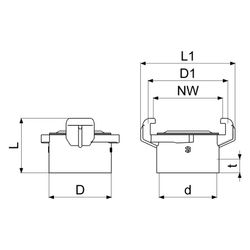 Schlösser Schnellkupplung mit Innengewinde, DN 25, 1", KTW und W270, Messing,... SCHLOESSER-GA33173000001 4044997223185 (Abb. 1)