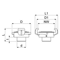 Schlösser Schnellkupplung mit Außengewinde, DN 15, 1/2", KTW und W270, Messin... SCHLOESSER-GA33201000001 4044997162347 (Abb. 1)