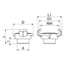Schlösser Schnellkupplung mit Außengewinde, DN 20, 3/4", KTW und W270, Messin... SCHLOESSER-GA33202000001 4044997162354 (Abb. 1)