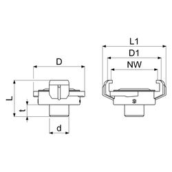 Schlösser Schnellkupplung mit Außengewinde, DN 10, 3/8", KTW und W270, Messin... SCHLOESSER-GA33270000001 4044997223246 (Abb. 1)