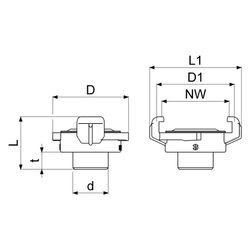 Schlösser Schnellkupplung mit Außengewinde, DN 15, 1/2", KTW und W270, Messin... SCHLOESSER-GA33271000001 4044997223260 (Abb. 1)