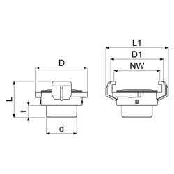 Schlösser Schnellkupplung mit Außengewinde, DN 20, 3/4", KTW und W270, Messin... SCHLOESSER-GA33272000001 4044997223284 (Abb. 1)