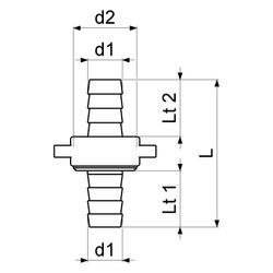 Schlösser Messing-Schlauchverschraubung, 3-teilig, flachdichtend, 1/2" x 3/4"... SCHLOESSER-GA34131000001 4044997162927 (Abb. 1)