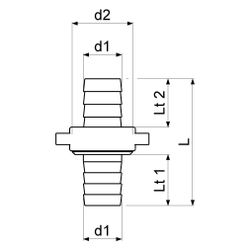 Schlösser Messing-Schlauchverschraubung, 3-teilig, flachdichtend, 3/4" x 1/2"... SCHLOESSER-GA34132000001 4044997162934 (Abb. 1)
