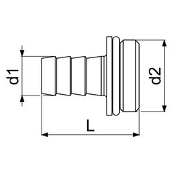 Schlösser Vaterteil mit Wulst und Dichtung, 1/2" x 3/4", Messing... SCHLOESSER-GA34161000001 4044997163061 (Abb. 1)