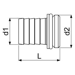 Schlösser Vaterteil mit Wulst und Dichtung, 1" x 1", Messing... SCHLOESSER-GA34173000001 4044997163122 (Abb. 1)