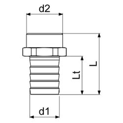 Schlösser Sauger Schlauchstutzen, Tülle 1", 1" AG, Messing... SCHLOESSER-GA34353000001 4044997163498 (Abb. 1)