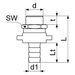Schlösser Standrohrverschraubung, 1/2" AG, 3-teilig, flachdichtend, Messing... SCHLOESSER-GA34371000001 4044997163559 (Abb. 1)