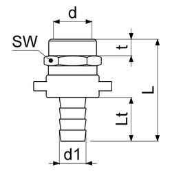 Schlösser Standrohrverschraubung, 1/2" IG, 3-teilig, flachdichtend, Messing... SCHLOESSER-GA34381000001 4044997163603 (Abb. 1)