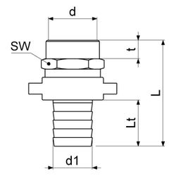 Schlösser Standrohrverschraubung, 1 1/4" IG, 3-teilig, flachdichtend, Messing... SCHLOESSER-GA34384000001 4044997163634 (Abb. 1)