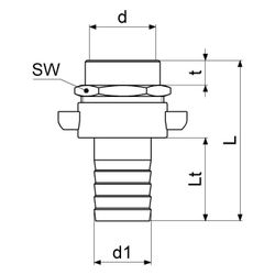 Schlösser Standrohrverschraubung, 1 1/2" IG, 3-teilig, flachdichtend, Messing... SCHLOESSER-GA34385000001 4044997163641 (Abb. 1)