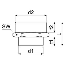Schlösser Reduziernippel 1" AG x 1 1/4" AG, flachdichtend, Messing... SCHLOESSER-GA34424000001 4044997163788 (Abb. 1)
