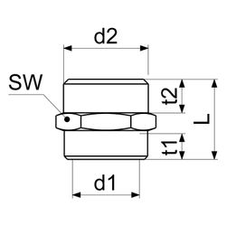 Schlösser Reduziernippel 3/4" AG x 1" AG, flachdichtend, Messing... SCHLOESSER-GA34423000001 4044997163771 (Abb. 1)