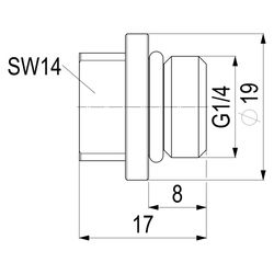 Schlösser Entleerungsstopfen mit O-Ring, schwere Ausführung, DN 8, 1/4", Mess... SCHLOESSER-0081360800001 4044997197448 (Abb. 1)