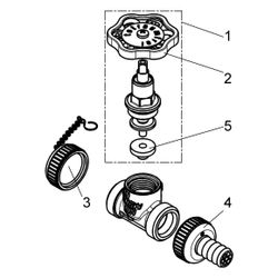 Schlösser Kesselfüllventil, DN 20, Eingang mit Kappe und Kette 1", Ausgang mi... SCHLOESSER-0011342000001 4044997191361 (Abb. 1)