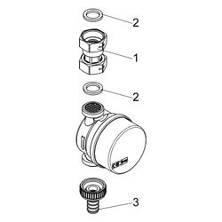 Schlösser Zapfhahnzähler Bauart ZAK ohne Haube, bis 30 Grad C, Q3 2,5m3/h, Ei... SCHLOESSER-00115T0805001 4044997221297 (Abb. 1)