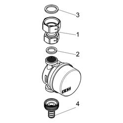 Schlösser Zapfhahnzähler Bauart ZAW ohne Haube, bis 90 Grad C, Q3 2,5m3/h, Ei... SCHLOESSER-00125T2505001 4044997223772 (Abb. 1)