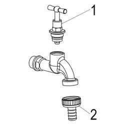 Schlösser Auslaufventil mit Metall-Schlauchverschraubung und Knebel-Oberteil,... SCHLOESSER-0017281520001 4044997119211 (Abb. 1)
