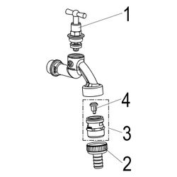 Schlösser Auslaufventil mit Rohrbelüfter, RV, Schlauchverschraubung und Knebe... SCHLOESSER-0017491550001 4044997181218 (Abb. 1)