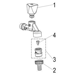 Schlösser Auslaufventil mit Rohrbelüfter, RV, Schlauchverschraubung und Dreik... SCHLOESSER-0017601550001 4044997121009 (Abb. 1)