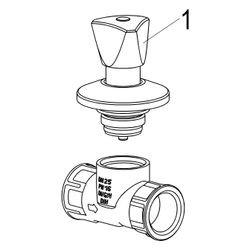 Schlösser Unterputzventil mit Dreikanthaubengriff, DN 25, 1" IG, Messing... SCHLOESSER-0017902500001 4044997121337 (Abb. 1)